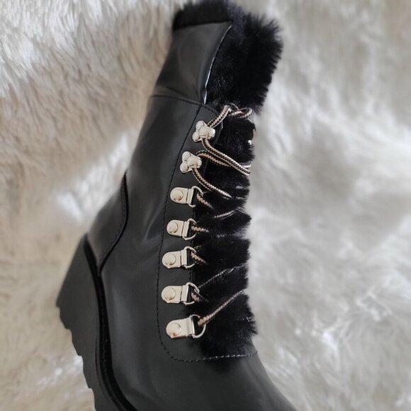 I.N.C. International Concepts Hannia Padded Patent Leather Wedge Lace Up Booties - Picture 5 of 8